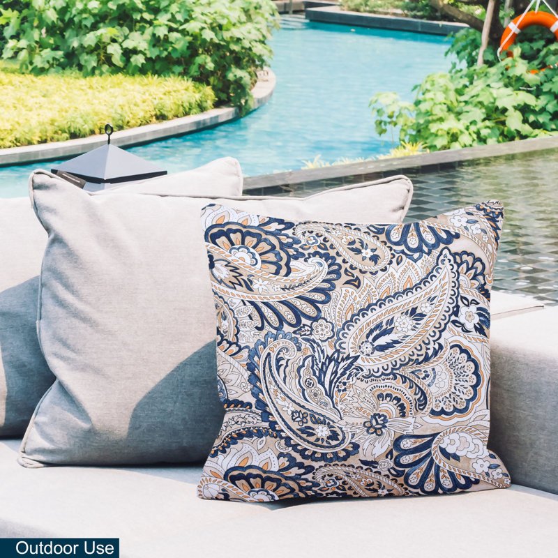 Floral Outdoor Reversible Throw Pillow