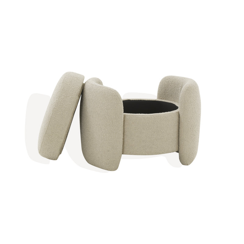 Samari Upholstered Ottoman, Oatmeal