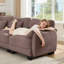 Canapé surdimensionné en chenille 4 places avec design ergonomique incurvé et coussins de taille
