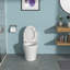 Toilette monobloc en céramique, avec chasse d'eau et siège moelleux