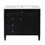 Meuble-lavabo simple 36 po avec lavabo supérieur, 2 tiroirs et tiroir escamotable-922869419