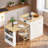 Fluted Kitchen Island With Extendable Dining Table, Power Outlet,  Double-side Storage, 2 Drawers And 2 Side Open Shelves-2145709451