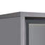Vitrine autoportante 60,6 po avec 2 tiroirs de rangement, portes en verre et éclairage DEL pour espaces de vie modernes - gris
