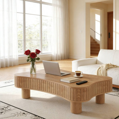 Endin 42" Lift-Top Coffee Table with Fluted Panel & Hidden Storage