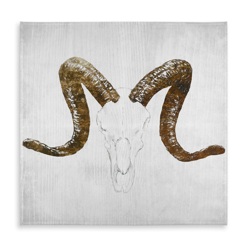 Aeries Skull with Brown Horns - Rustic Tablecloth for Decor