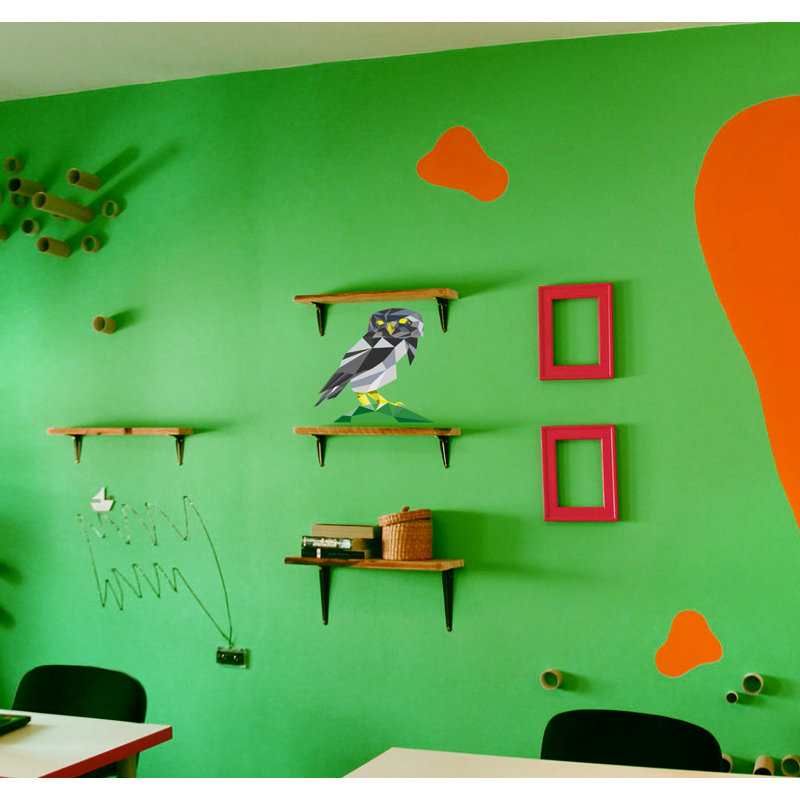 Adhésif décoratif polygonale hibou, 10 po x 15 po