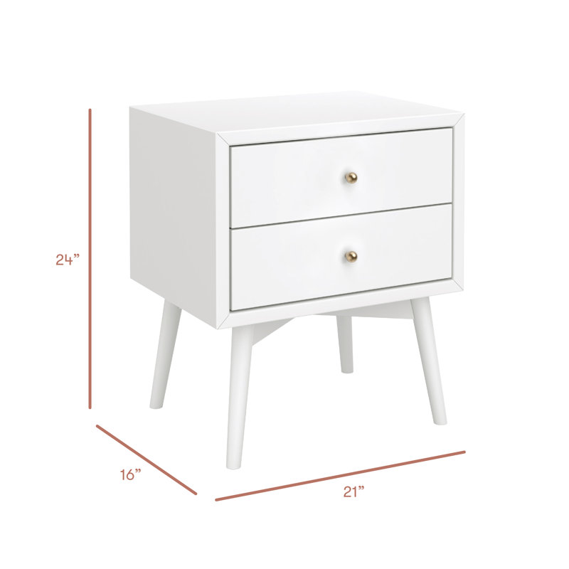 Palma Nightstand With USB Port, White