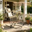 Ensemble de 2 chaises berçantes de parc, chaises portatives et chaises de camping berçantes pliantes-133712766