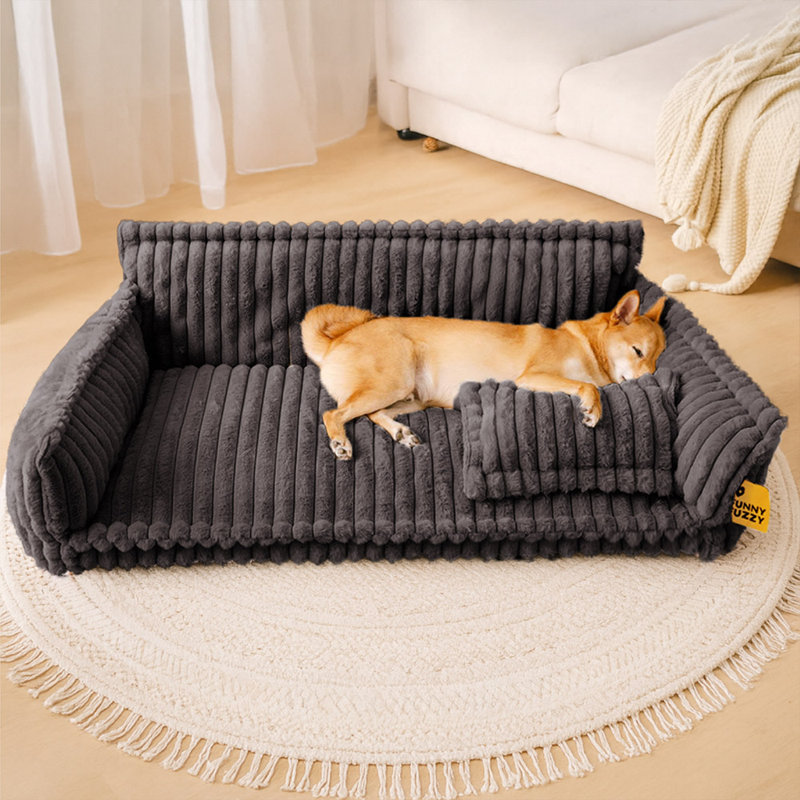 Canapé-lit lavable moelleux pour chien, taille 2xl, Gris foncé