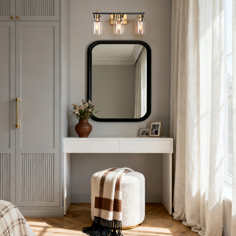 Nayomee 3 - Light Dimmable Brass/Black Vanity Light