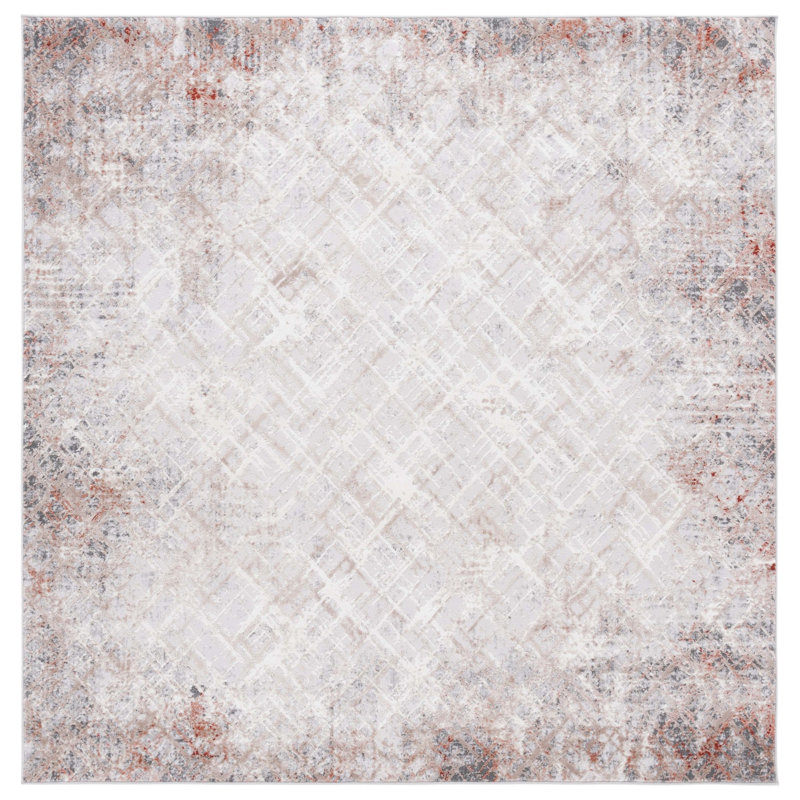 Vogue Performance Abstract Rug, Square 6'7"