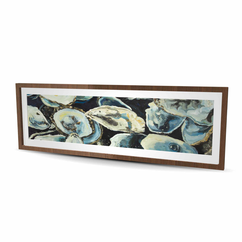 Coquilles d'huître - imprimé mat bleu marine encadré | Décoration intérieure