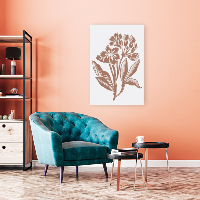 Rustique, floral, illustration, minimaliste, plante organique naturelle, art mural