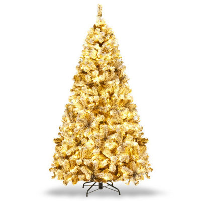 6 Ft Pre-Lit Premium Snow Flocked Hinged Artificial Christmas Tree -  The Holiday Aisle®, DD3B73EC14E94D3FACB48F7C7A470D41