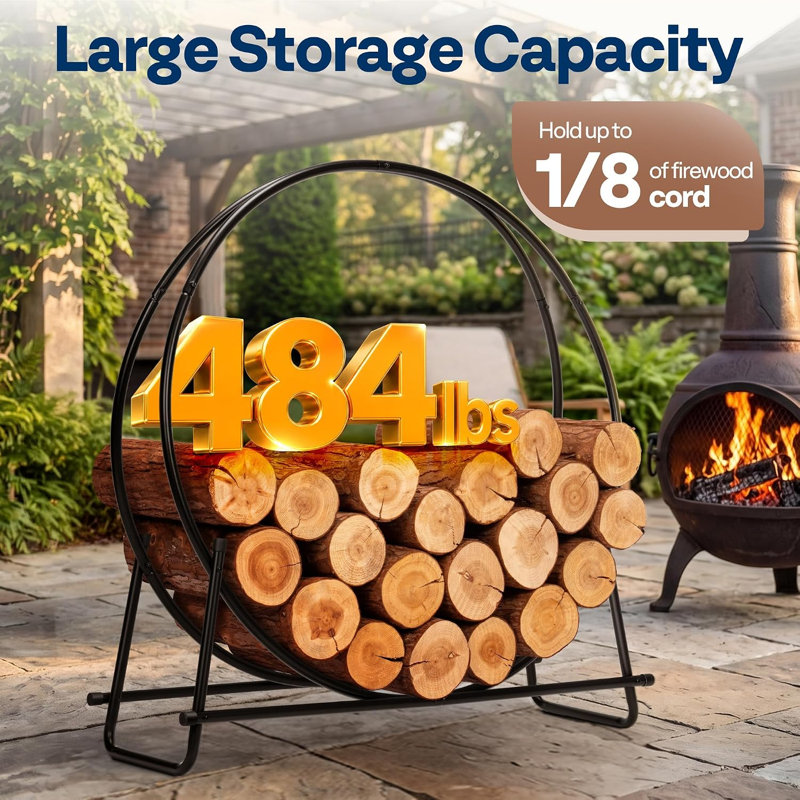 Étagère à bûches robuste en acier massif de 94 cm (37 po)
