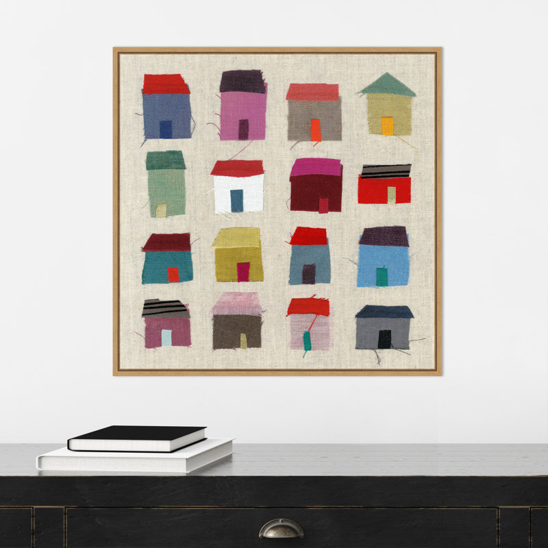 " Houses " by Jenny Frean, 22" H x 22" W  x 2" D