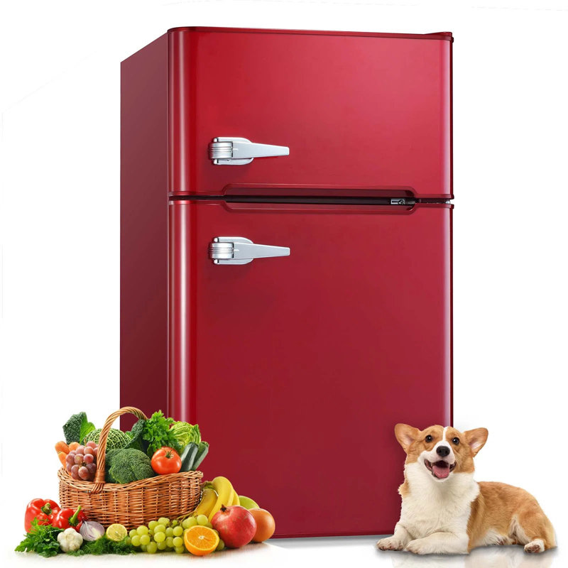 R.W.FLAME 3.1 cu.ft. Convertible Mini Fridge with Freezer, Red