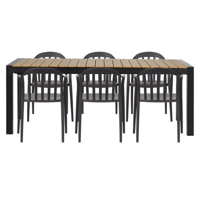 Mansell 6 - Person Patio Dining Set Extendable Rectangular Table