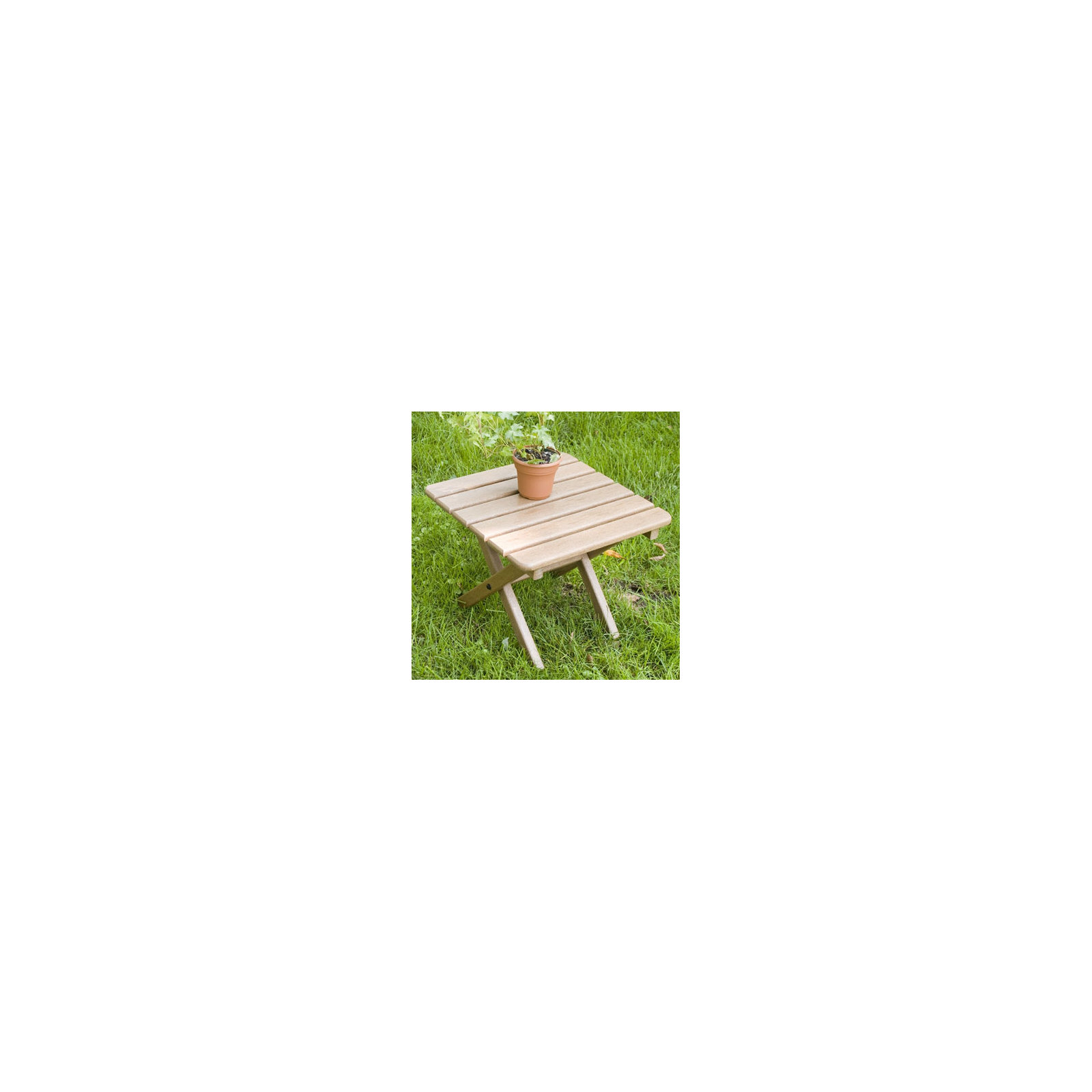 POLYWOOD Square 18" Folding Side Table, Sand