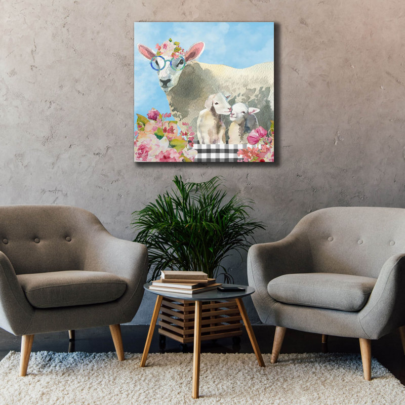 «Farm Animal Beauties B» par Jean Plout, art mural sur toile, H 37 po x l 37 po x P 1,5 po