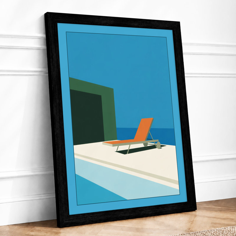 Chair in Solitude Mid-Century - Framed Print, Black, A3 - 42.0 x 29.7 cm