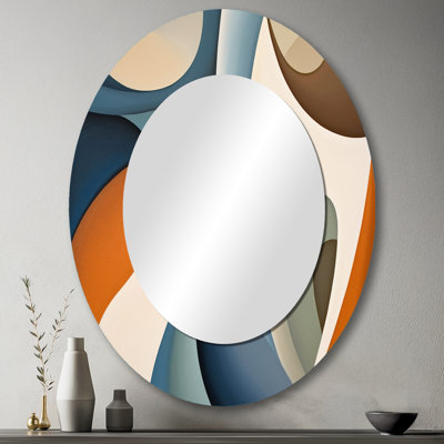 Miroir mural bleu moderne orange symétrique Visions