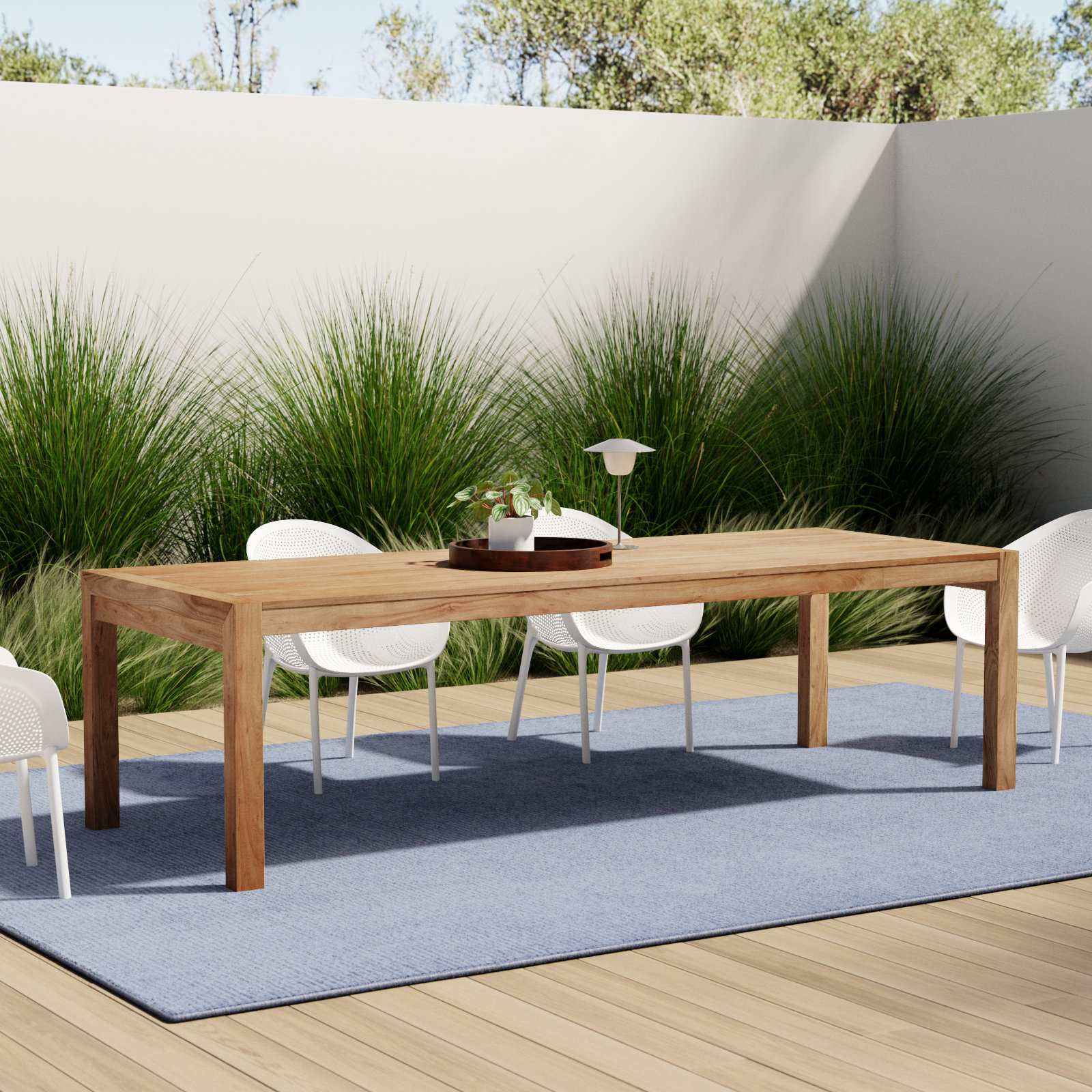 Uvita Teak Outdoor Dining Table, 38" W x 102" L x 29" H