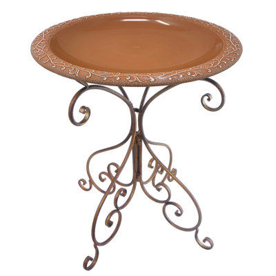 Birds And Beyond P 19 po en terre cuite et argile en fibre d'argile sur une base en métal bronze H 25 po Shila Coll