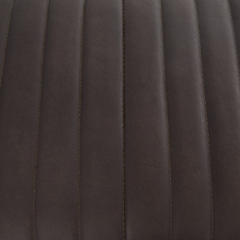 Genuine Leather Upholstered Bench, Dark Brown