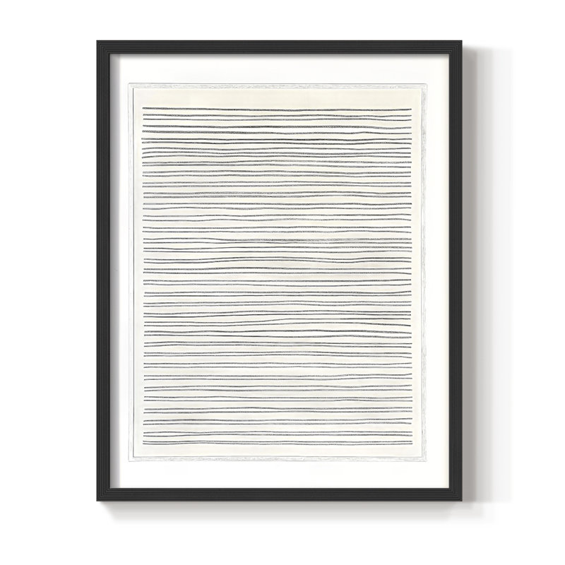 Impression abstraite encadrée CXCI - prête à être accrochée - fabriquée aux États-Unis, H 10 po x l 8 po, Noir