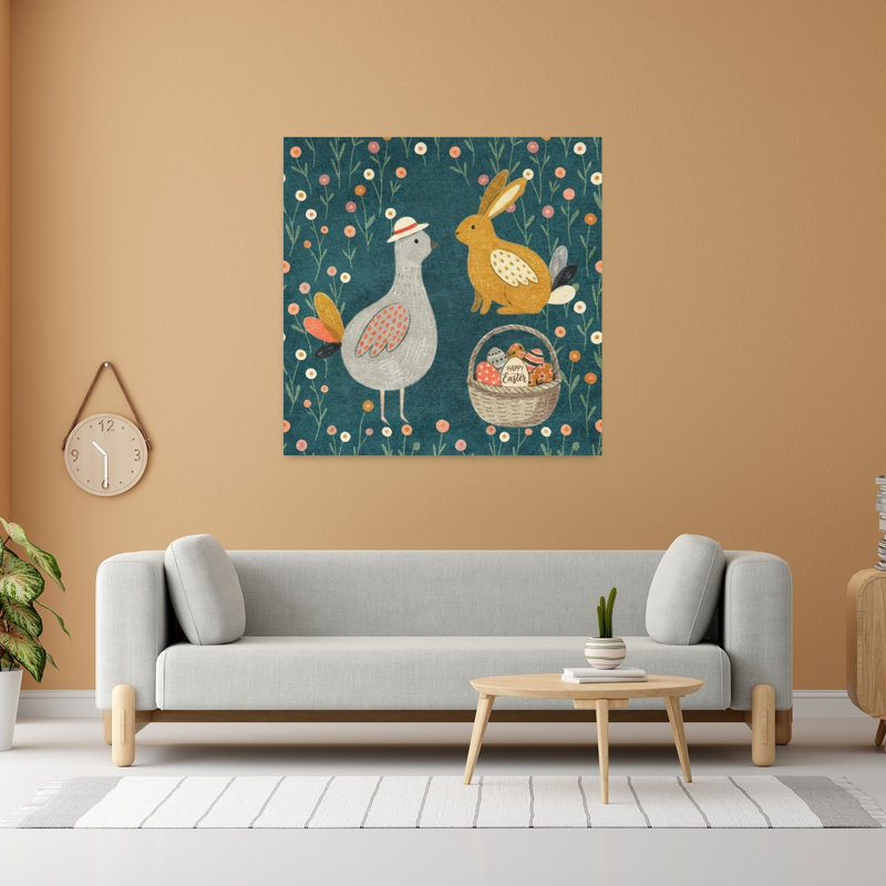 Springtime Easter Companions by Emel Tunaboylu - Wrapped Canvas Print, 121.92 cm H x 121.92 cm W