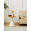 Table basse ronde blanche et bois