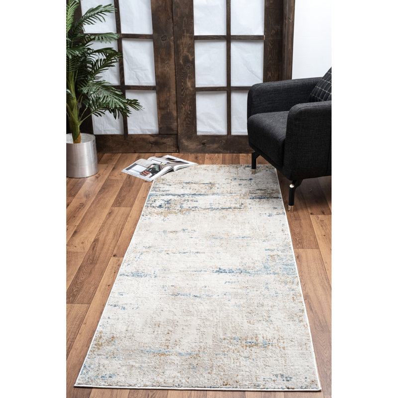 Tapis élégant de 2 pi 3 pi, teint, facile à nettoyer, beige, vieilli