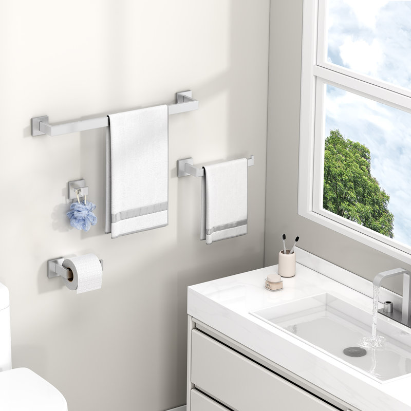 4 - Piece Bathroom Hardware Set, Brushed Nickel