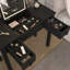 Bureau de coiffeuse multifonctionnel avec éclairage réglable à 3 niveaux avec miroir rabattable et rangement Table de maquillage profonde 15,75 po 2 tiroirs et 3 boîtes de rangement amovibles Bureau de bureau compact noir-223850272