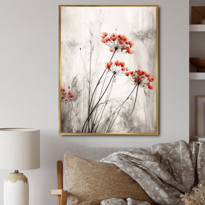 «Red Grey Herb Garden III», impressions sur toile florales