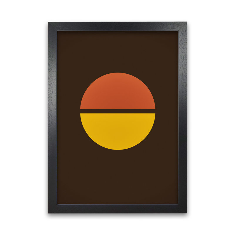 Retro 70s B - Print, 30cm H x 21cm W x 3cm D, Black Frame