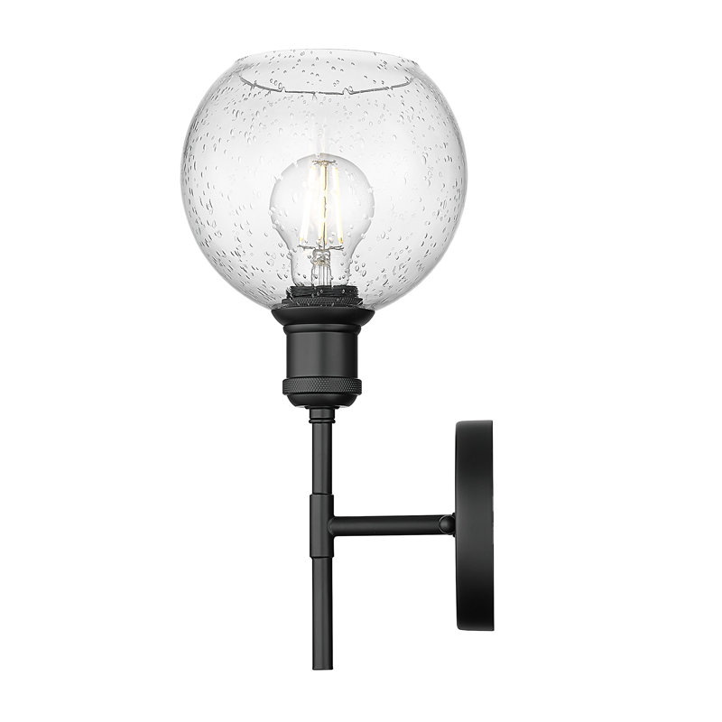 Ealie 1-Light Wall Sconce In Brushed Champagne Bronze With Clear Glass in , Seeded