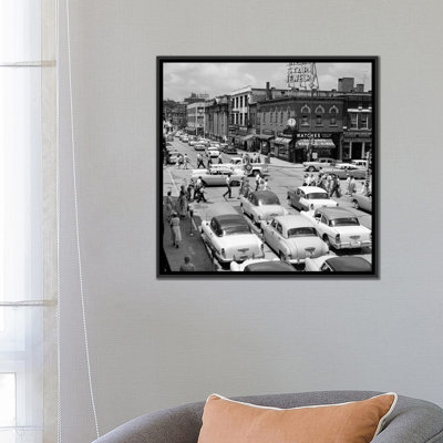 " 1950s Main Street Small Town America Intersection Of Chicago And Cass Streets Joliet Illinois USA "