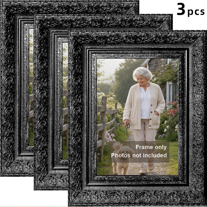Cadre 3 photos noir 11 po x 14 po avec fixation murale ou table, Noir, 3, 11" W x 14" H
