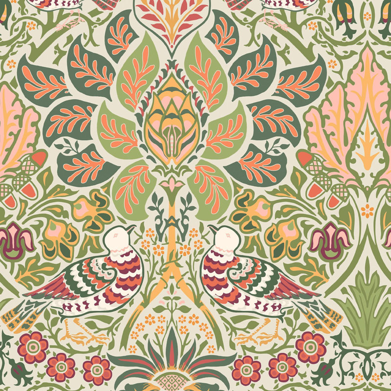 William Morris at Home Dove & Rose Carnival Wallpaper, Yellow