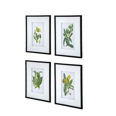 Ensemble de 4 fleurs murales botaniques, décoration pour le salon, la salle à manger, la chambre à coucher, le couloir, 20 po x 28 po