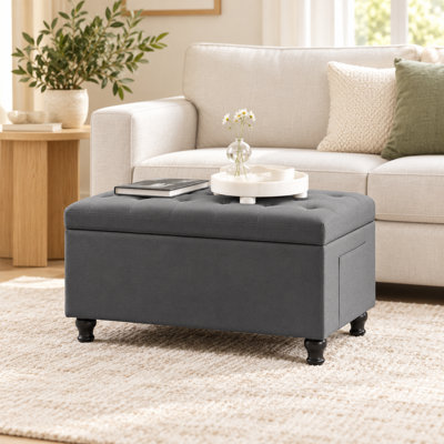 Banc de rangement avec repose-pieds capitonné 31 pouces