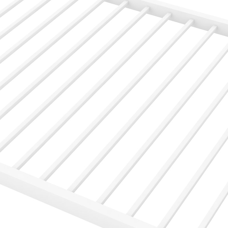 Lit simple superposé avec lit bas en métal blanc pour plus de sécurité, montée facile