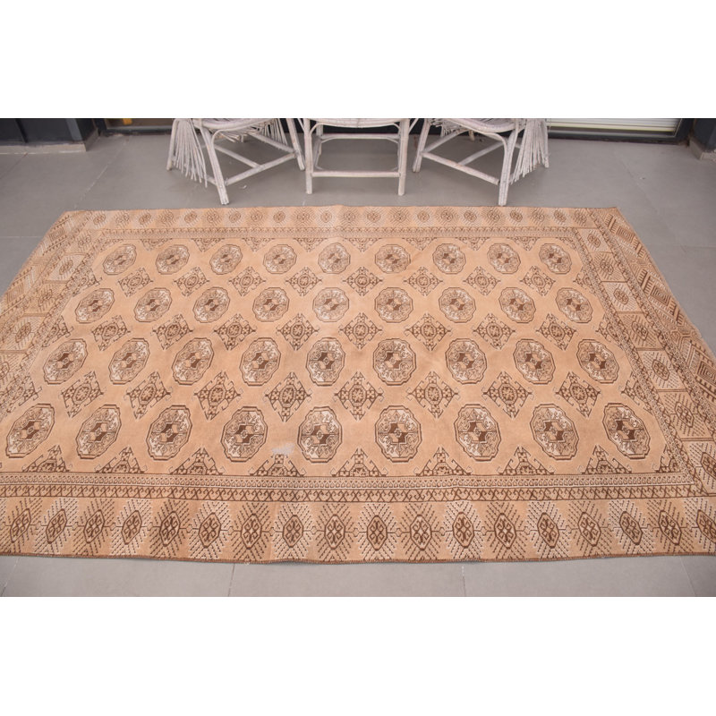 Authentique tapis turc Oushak parfait pour les espaces de salon spacieux avec une esthétique bohémienne
