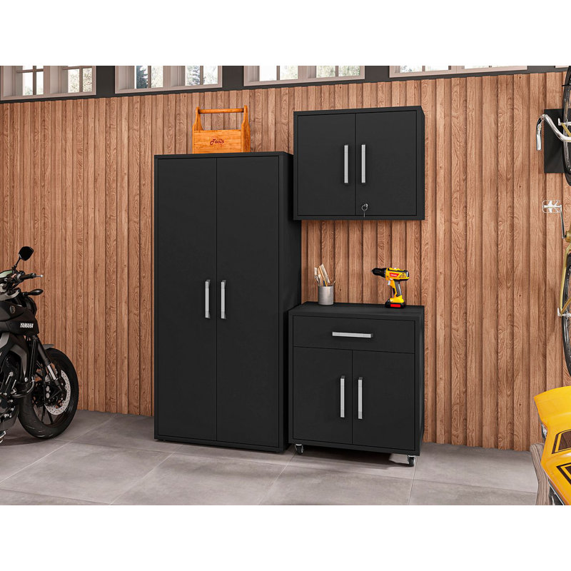 Aseem 3 Piece Storage System, Matte Black