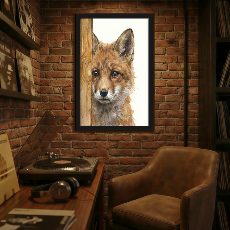 Portrait d'animaux sur toile avec cadre en bois, H 24 po x l 16 po