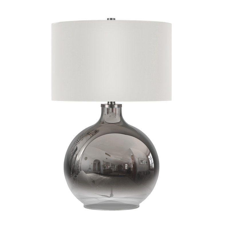 Lampe de table standard 24,75 "Charvette, Transparent / gris
