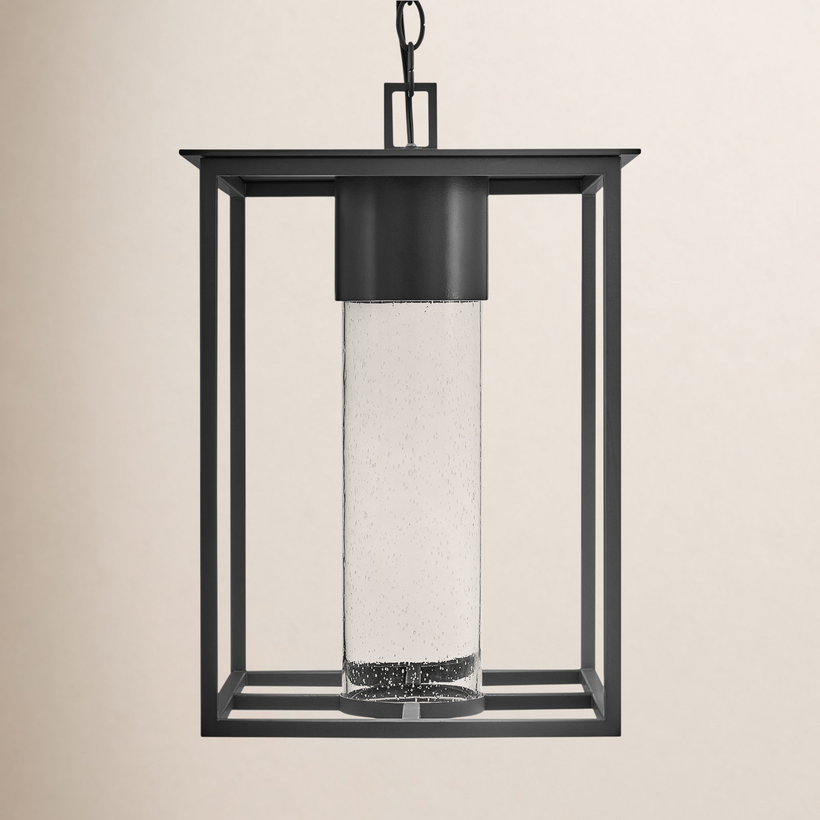 Marilee Seeded Outdoor Composite Pendant, Black