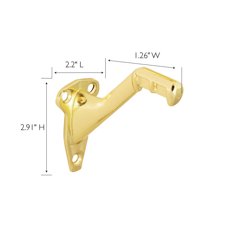 Support standard pour main courante en zinc poli (paquet de 5), Laiton poli